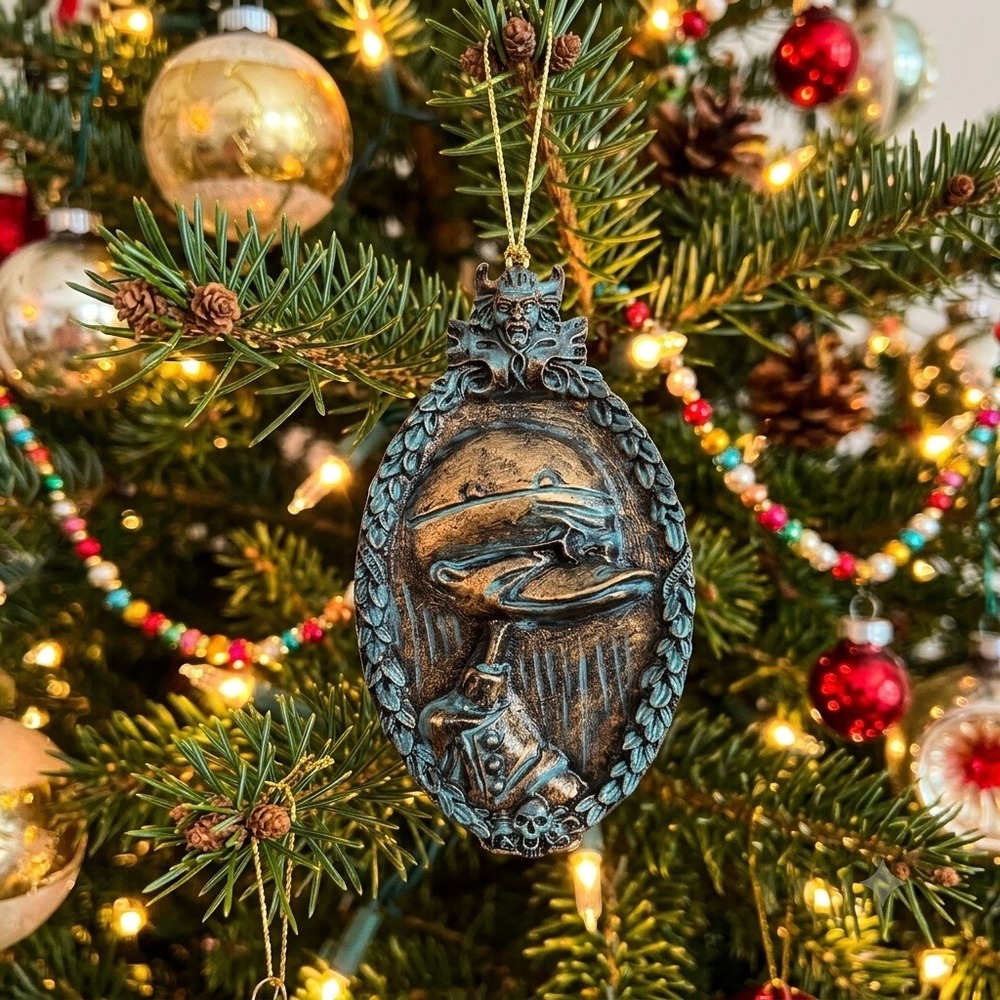 NWT Vintage Disney Nightmare Before Christmas Ornament Bronze Verdigris Resin